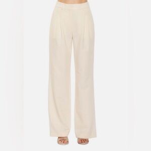ALEXIA ADMOR Ellie Wide Leg Pleated Pants in Cream Cream Size 12 New with Tag